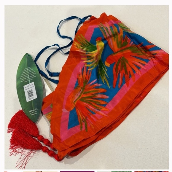 Farm Rio Painted Bird Scarf Top Crop Top NWT - Picture 3 of 12